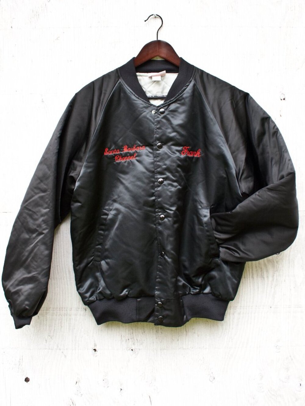 Vtg Hartwell Bomber Jacket - Large - "Frank" Santa Barbara Nylon Button Up